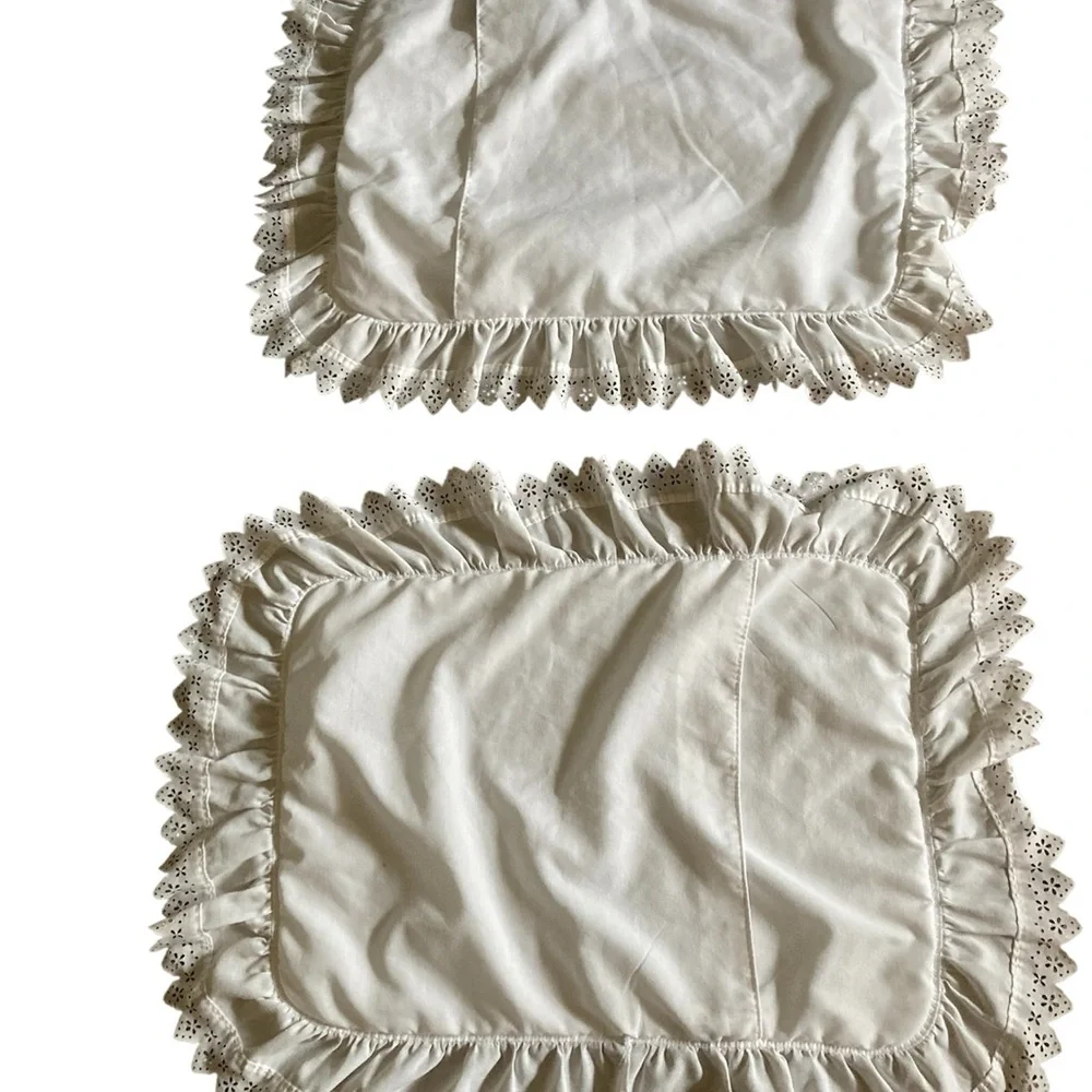 Vintage White Bedding Set Bedspread + 2 Pillow Shams